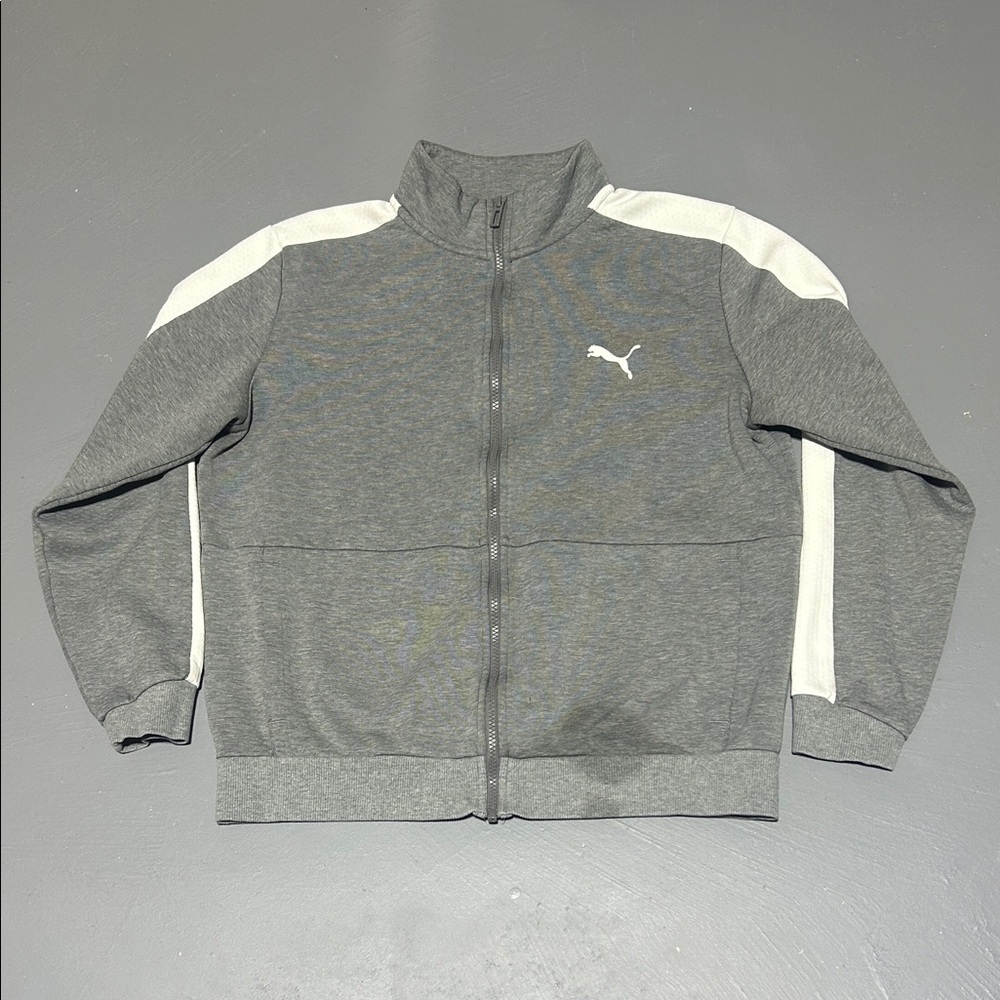 Puma Gray and White Zip-Up Hoodie (Men’s M)
